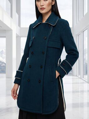 $750 EUDON CHOI 100% wool structured modern peacoat 4